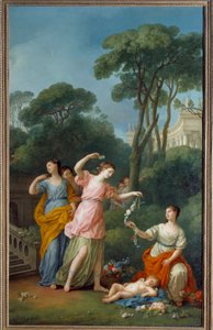 Jóvenes griegas separando flores de Joseph Marie, the Elder Vien