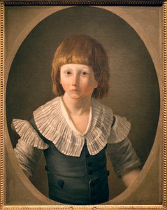 Retrato de Luis XVII (1785-1795), Luis Carlos de Normandía se convirtió en delfín a la muerte de su hermano en 1789, encarcelado con su familia en el Templo, pasó tres años allí y murió allí. de Joseph Marie the Younger Vien