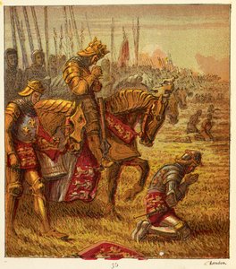 Las Guerras de las Rosas, ilustración de "Cuadros de la Historia Inglesa...". de Joseph Martin Kronheim