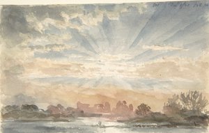 Paisaje con sol naciente, 1 de diciembre de 1828, 8:30 a.m. de Joseph Michael Gandy