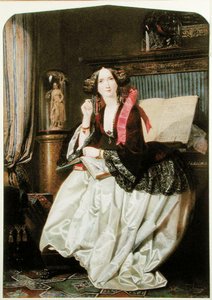 Señorita Ashton sentada al piano de Joseph Middleton Jopling