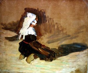 La chica bretona arrodillada de Joseph Milner Kite