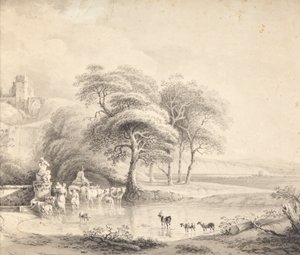 paisaje con un vado