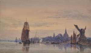 Frederickstad en el Eider, Dinamarca de Joseph Murray Ince