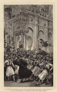 Peregrinación de un artista a Tierra Santa, VI, el Fuego Sagrado en la Iglesia del Santo Sepulcro en Jerusalén durante la Pascua griega