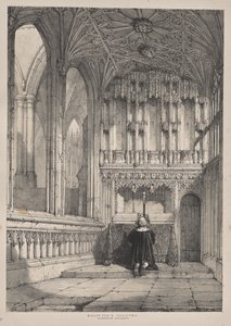 Arquitectura de la Edad Media: Capilla de Bishop Fox, Catedral de Winchester de Joseph Nash