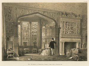 Ventana de bahía en la sala de dibujo, Lyme Hall, Cheshire de Joseph Nash