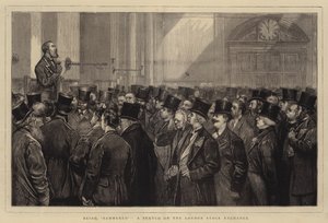 Siendo golpeado, un boceto en la Bolsa de Valores de Londres