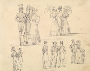 Grupos de hombres y mujeres en la conservación de Joseph Nash