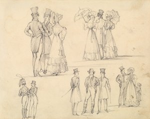 Grupos de hombres y mujeres en la conservación de Joseph Nash