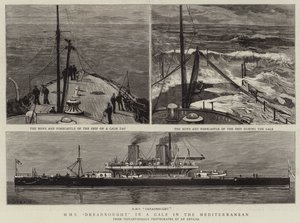 HMS Dreadnought en una tormenta en el Mediterráneo