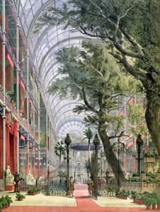 Vista interior del Palacio de Cristal, Hyde Park, mostrando la inauguración de la Gran Exposición en 1851