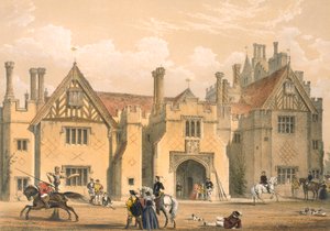 Práctica de justa, Compton Wynyates, Warwick, mediados del siglo XVII de Joseph Nash