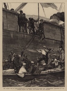 La Guerra Carlista en España, Embarque de Carlistas Discapacitados a Bordo del Somorrostro, fletado por la Sociedad Inglesa para ayudar a los Enfermos y Heridos Españoles de Joseph Nash