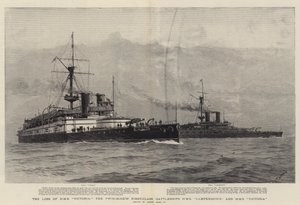 La pérdida del HMS Victoria, los acorazados de primera clase de doble hélice HMS Camperdown y HMS Victoria
