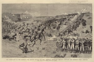 La rebelión en Sudán, la segunda batalla de Teb, el cuadrado del General Graham llevando la primera posición del enemigo de Joseph Nash
