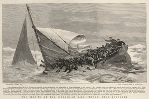 El hundimiento del pinaza del H M S Edgar cerca de Chemulpo de Joseph Nash