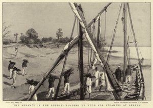El avance en Sudán, cargando Madera para Vapores en Berber de Joseph Nash