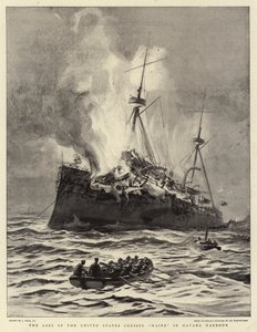 La pérdida del crucero estadounidense Maine en el puerto de La Habana de Joseph Nash