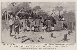 Con la vanguardia de la expedición Ashanti de Joseph Nash