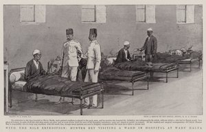 Con la Expedición del Nilo, Hunter Bey visitando una sala en el hospital en Wady Halfa de Joseph Nash