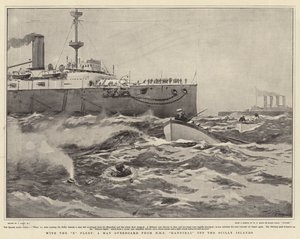 Con la X Flota, un hombre al agua del HMS Hannibal frente a las Islas Scilly de Joseph Nash