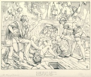 Ilustración para La Balada del Viejo Marinero de Coleridge de Joseph Noel (after) Paton