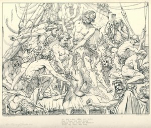 Ilustración para La Balada del Viejo Marinero de Coleridge de Joseph Noel (after) Paton