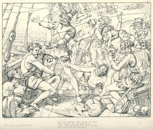 Ilustración para La balada del viejo marinero de Coleridge de Joseph Noel (after) Paton