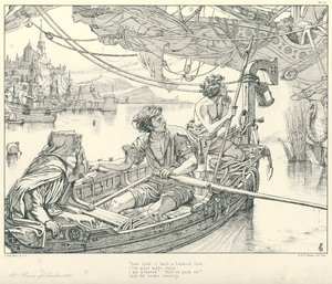 Ilustración para La balada del viejo marinero de Coleridge de Joseph Noel (after) Paton