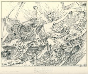 Ilustración para La Balada del Viejo Marinero de Coleridge de Joseph Noel (after) Paton