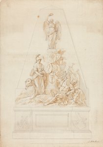 Estudio para el monumento a los capitanes de navío William Bayne, William Blair y Lord Robert Manner de Joseph Nollekens