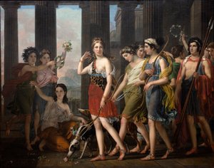 La bella Anthia conduciendo a sus compañeras al templo de Diana en Éfeso, c.1820 (óleo sobre lienzo)