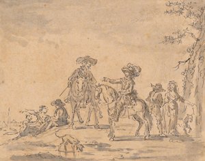 Encuentro de dos jinetes de Joseph Parrocel