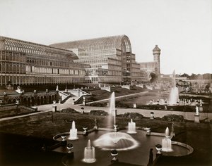 El Palacio de Cristal en Londres: los jardines y fuentes, c.1870 de Joseph Paxton