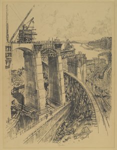 Accesos a la Esclusa de Gatún, 1912 de Joseph Pennell