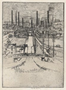 Birmingham desde Granlley Hill de Joseph Pennell