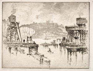 Construcción del Muelle de Dover de Joseph Pennell