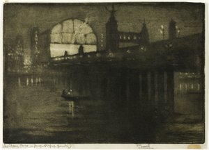 Charing Cross de noche de Joseph Pennell
