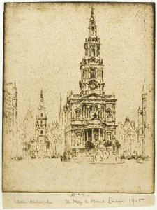 Iglesia de Santa María-le-Strand de Joseph Pennell