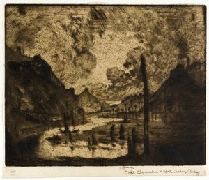 Carbón - Abominación del trabajo, río Mahanoy de Joseph Pennell