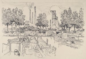 Minas de Carbón, Monceau, Francia, 1911 de Joseph Pennell