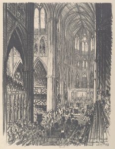 Coronación del Rey Jorge V y la Reina María en la Abadía de Westminster de Joseph Pennell