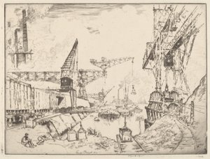 Grúas en Duisburgo de Joseph Pennell