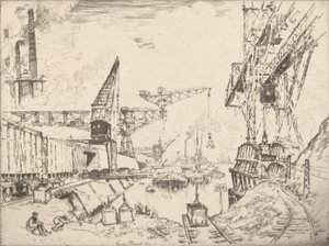 Grúas en Duisburg, 1910 de Joseph Pennell