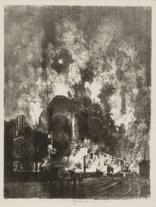 Trabajo de guerra inglés: hornos de noche de Joseph Pennell