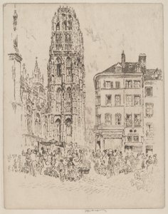 Mercado de Flores y Torre de la Mantequilla, Ruan de Joseph Pennell