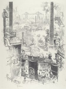 Desde lo alto de los hornos de Joseph Pennell