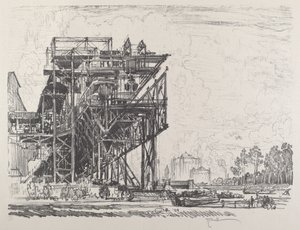 Fábrica de gas desde el canal, Berlín de Joseph Pennell