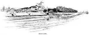 Vista general de Beaucaire, con vistas al Ródano. Grabado de Joseph Pennell. de Joseph Pennell